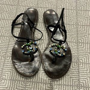 Authentic Chanel cc sandals jeweled
